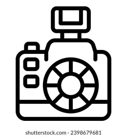 Photo camera gadget icon outline vector. Capturing images apparatus. Shooting camera device