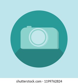 Photo camera green flat icon