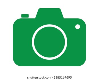 Photo camera green vector icon isolated on white background.Camera icon, flat photo camera vector. Modern simple snapshot photography sign. Instant Photo internet concept. For web and app.