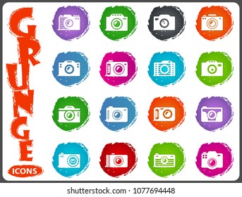photo camera grunge icon set for web sites and user interface