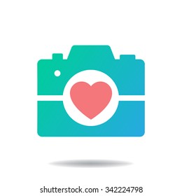 photo camera with heart lens