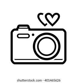 Photo Camera Heart Vector Icon Black Stock Vector (Royalty Free) 401465626