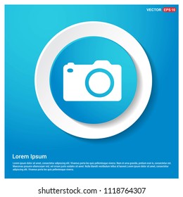 Photo camera icon Abstract Blue Web Sticker Button - Free vector icon