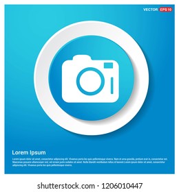 Photo camera icon Abstract Blue Web Sticker Button - Free vector icon