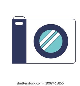 photo camera icon in blue color sections silhouette