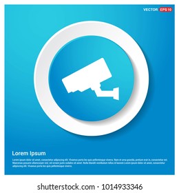 Photo camera icon Blue Web Sticker Button