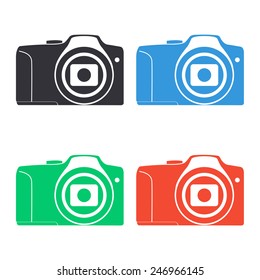 photo camera icon - colored vector illustration