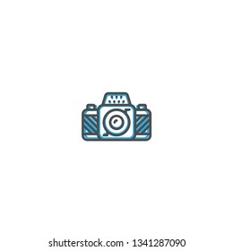 Photo Camera icon design. Photography and video icon line vector illustration design