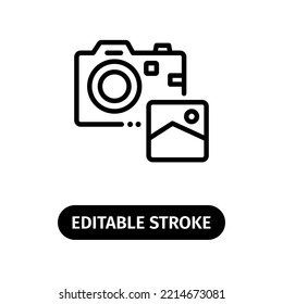 photo camera icon editable stroke