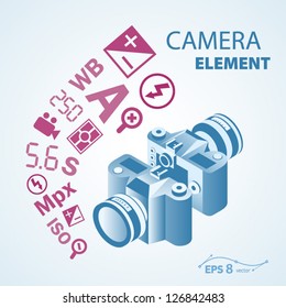 photo camera icon element / eps8