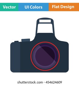 Photo camera icon. Flat color design. Vector illustration.