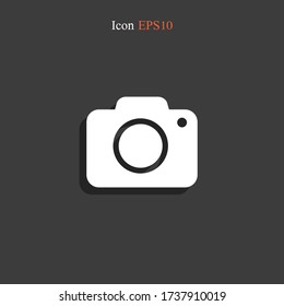 Photo camera icon. Flat design style. Vector illustration EPS 10.