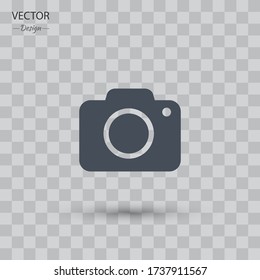 Photo camera icon. Flat design style. Vector illustration EPS 10.