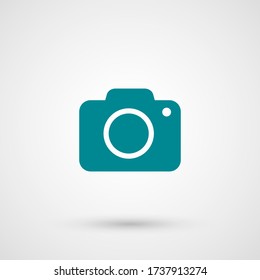 Photo camera icon. Flat design style. Vector illustration EPS 10.