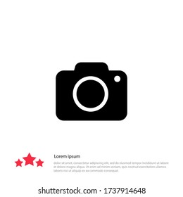 Photo camera icon. Flat design style. Vector illustration EPS 10.