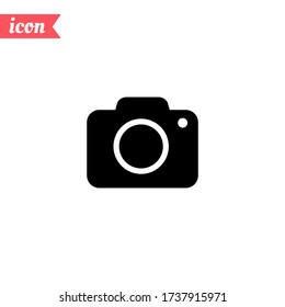 Photo camera icon. Flat design style. Vector illustration EPS 10.