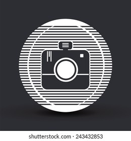 Photo camera icon. Flat design style. Made vector illustration