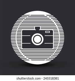 Photo camera icon. Flat design style. Made vector illustration