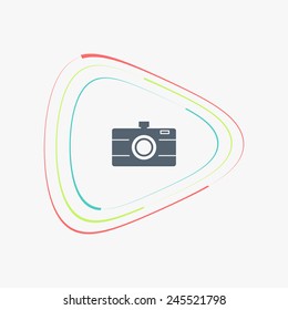 Photo camera icon. Flat design style. Made vector illustration