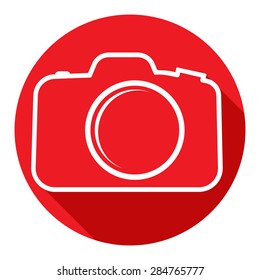 Photo camera icon. Flat design style .