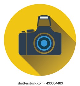 Photo camera icon. Flat design. Vector illustration.