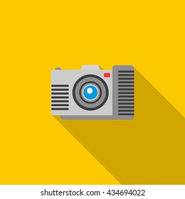 Photo camera icon in flat style