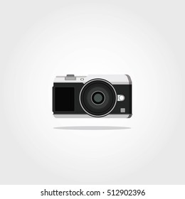 Photo camera icon in flat style. Vector Illustration