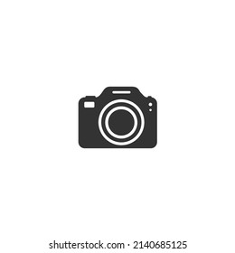 Photo Camera icon flat vector Photography flat sign symbols logo illustration isolated on white background beautiful black color