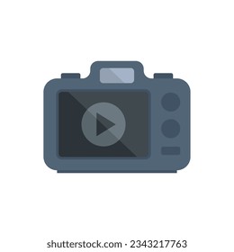Photo camera icon flat vector. Digital picture. Flash photography isolated