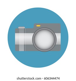 Photo camera icon. Flat vector illustration EPS10.