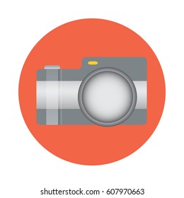 Photo camera icon. Flat vector illustration EPS10.