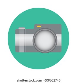 Photo camera icon. Flat vector illustration EPS10.