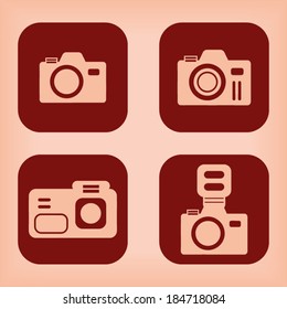 Photo camera icon - four variations 