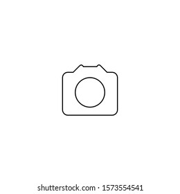 Photo camera icon. Gallery attachment symbol. Logo design element