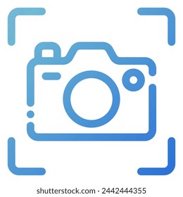 photo camera icon in gradient line style