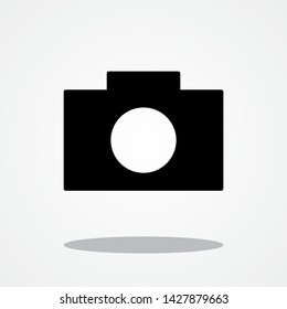 Photo Camera Icon with Gray Shadow
