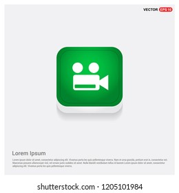 Photo camera icon Green Web Button - vector icon