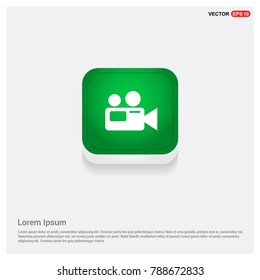 Photo camera icon Green Web Button