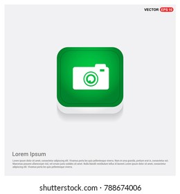 Photo camera icon Green Web Button