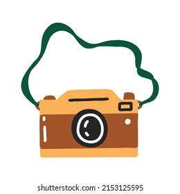 Photo camera icon. Hand drawn flat style. Vector illustration.