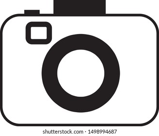Photo camera  icon illustration. Flat design, symbol.