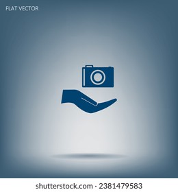 Photo camera icon illustration flat icon.