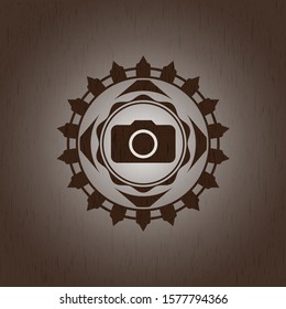 photo camera icon inside wood signboards
