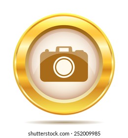 Photo camera icon. Internet button on white background. EPS10 vector. 