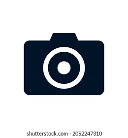 Icono de cámara fotográfica aislado en fondo blanco, signo sencillo de cámara fotográfica, imágenes vectoriales de diseño de cámara fotográfica,
