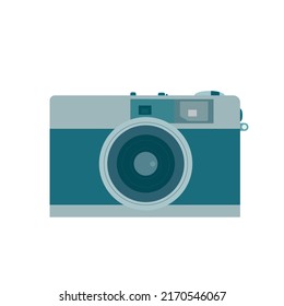 Photo camera icon isolated on white background. Flat vector design illustration