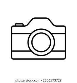 icono de cámara fotográfica aislado en fondo blanco, signo de cámara simple, diseño de cámara fotográfica ilustraciones vectoriales, símbolo de cámara moderno y de moda para iconos, plantillas, logotipo, sitios web, aplicaciones