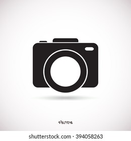 photo camera icon. Isolated on White Background - Vector.