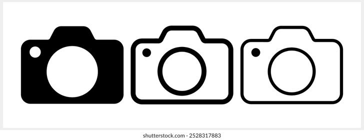 Photo camera icon isolated. Set clipart. Vector stock illustration