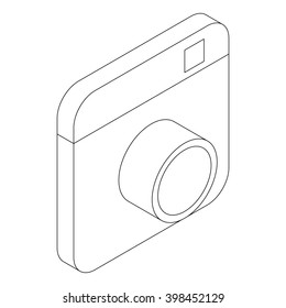 Photo camera icon, isometric 3d style